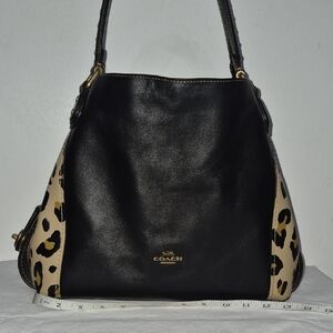 Coach Black and Cream Leopard Shoulder Bag